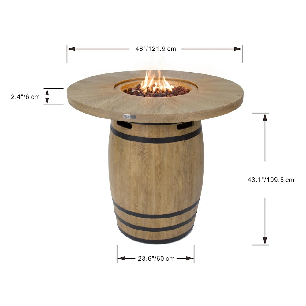 Elementi Lafite Barrel Fire Table (OFG225)